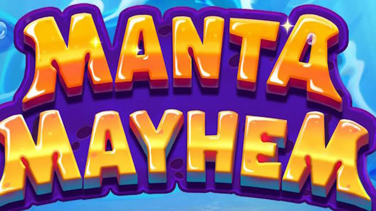 Cena subaquática colorida com criaturas marinhas e uma arraia em destaque no slot Manta Mayhem